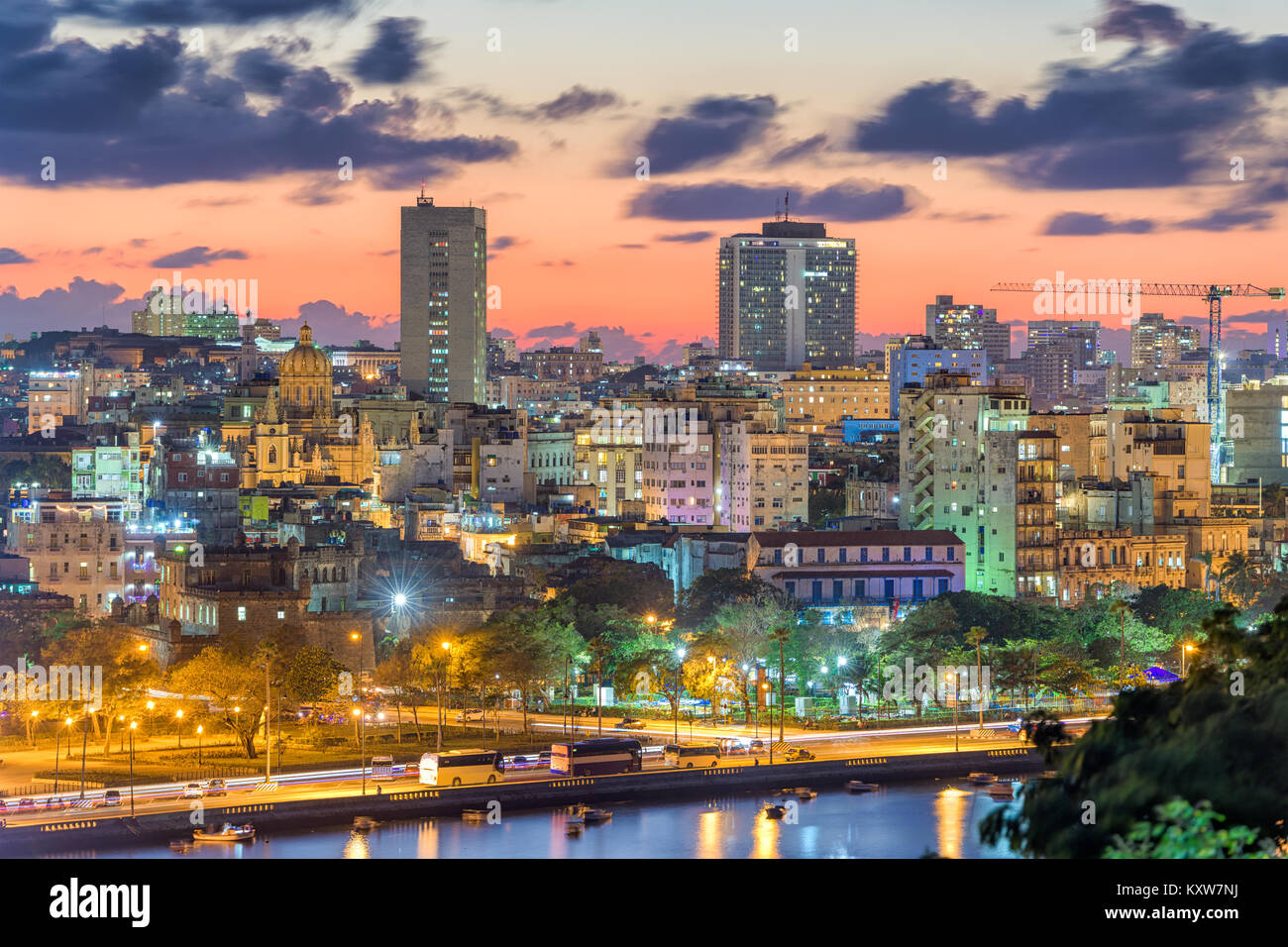 Havanna, Kuba Downtown Skyline. Stockfoto