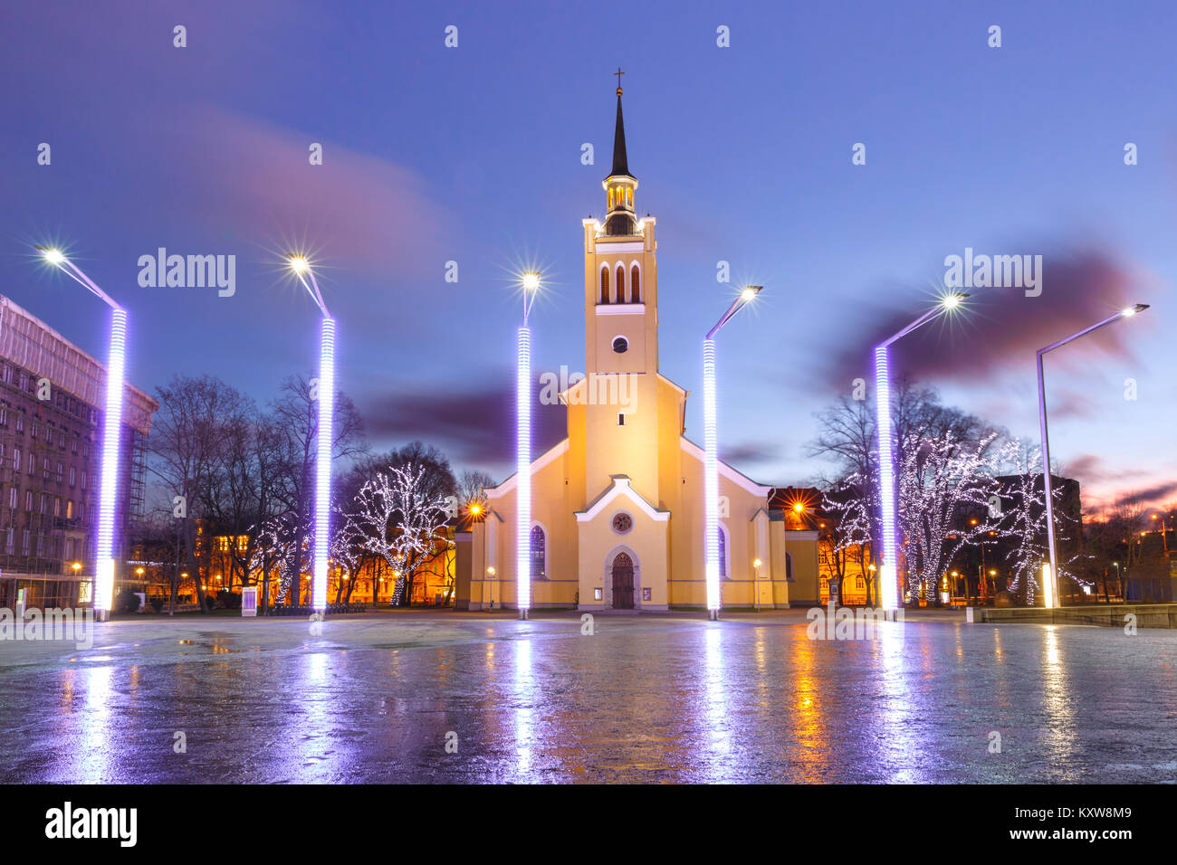 Morgen Platz der Freiheit in Tallinn, Estland Stockfoto