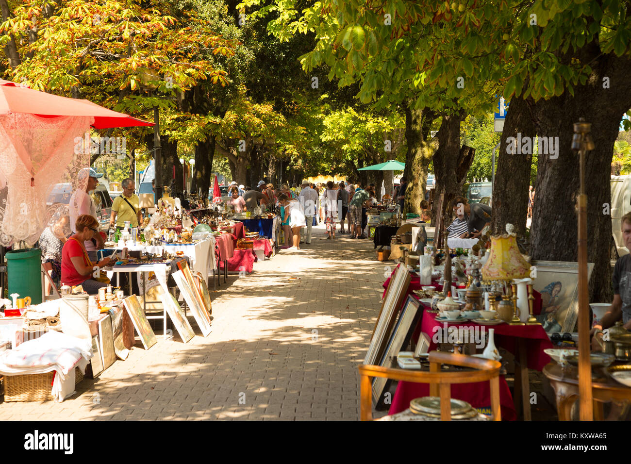 Street Market Porec, Kroatien. Stockfoto