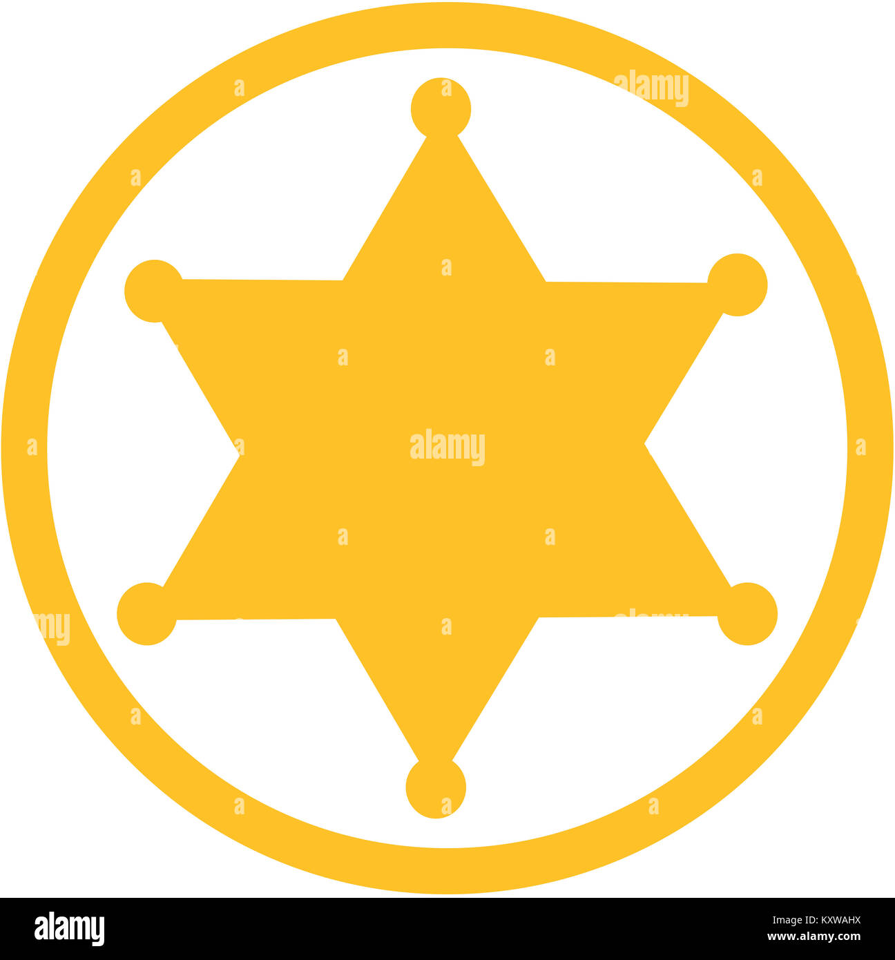 Sheriff-Stern-Symbol Stockfoto