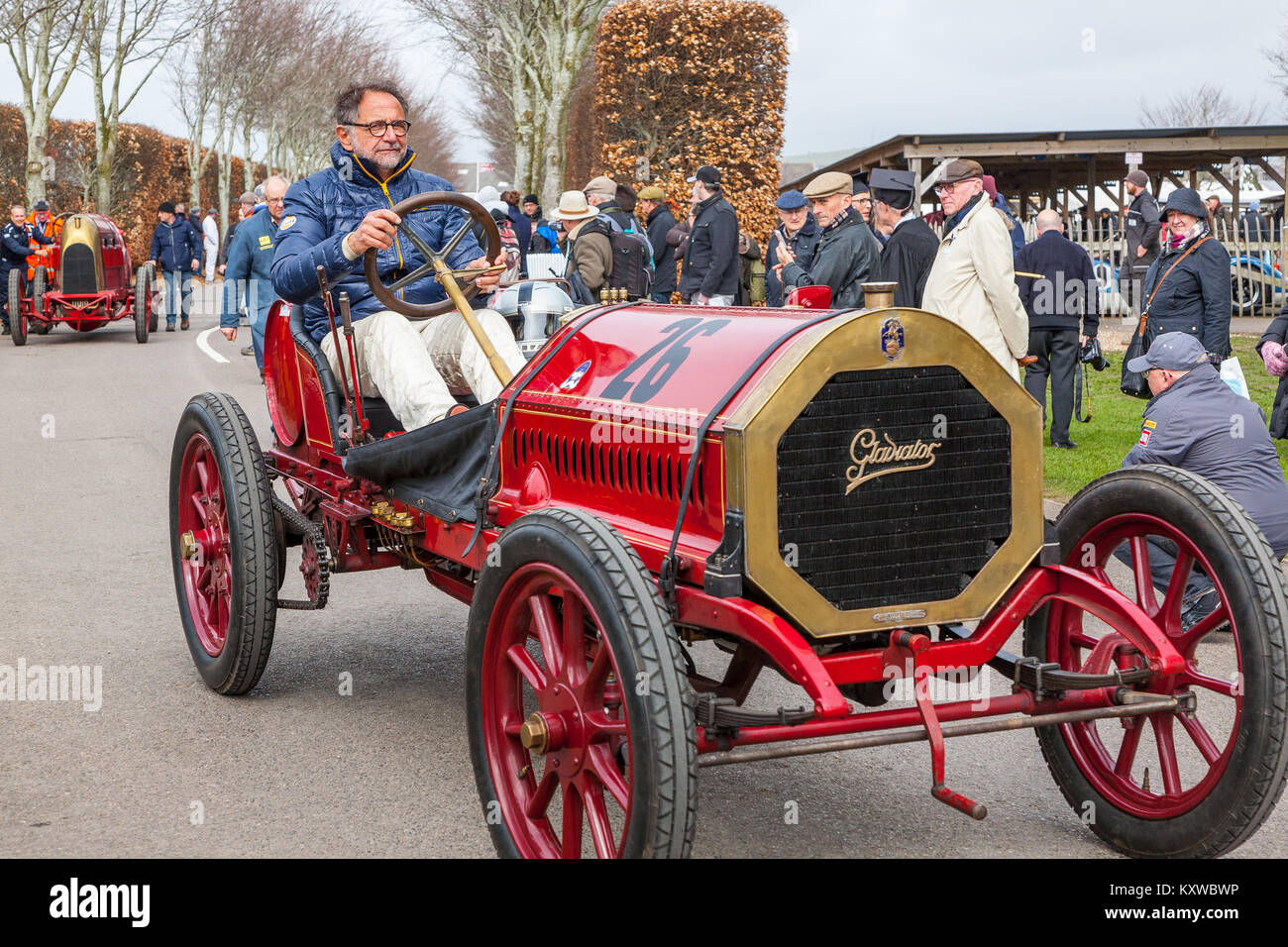 1904 Gladiator. GRRC 75 Mitglieder treffen, Goodwood, West Sussex Stockfoto