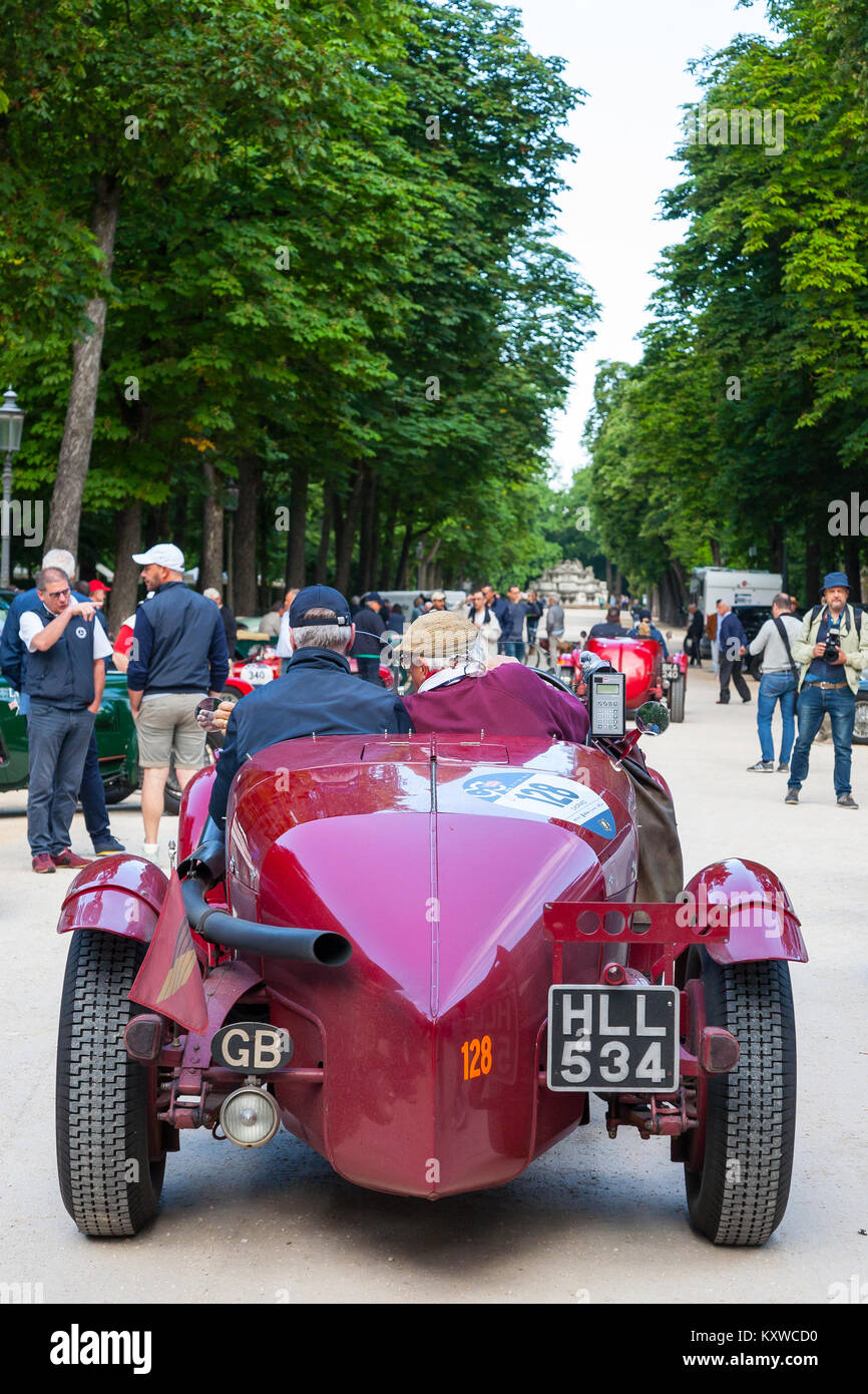 1936 Lagonda LG45 Rapide, Parco Ducale, Ponte Giuseppe Verdi, 43100 Parma PR, Italien Stockfoto