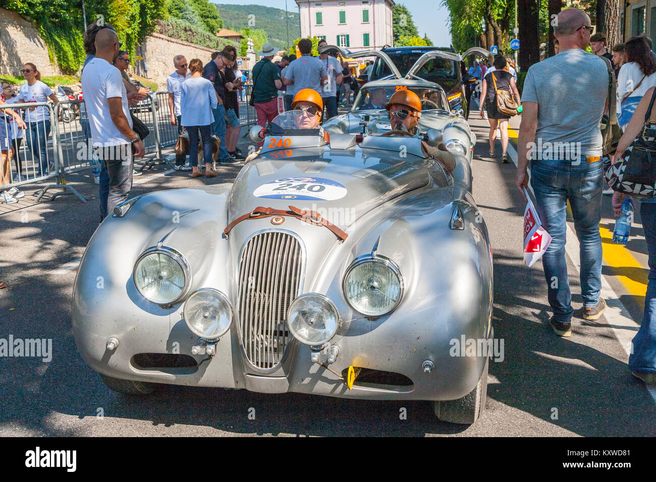 1952 Jaguar XK 120 OTS LEICHT, Mille Miglia, Brescia, Italien 2017 Stockfoto