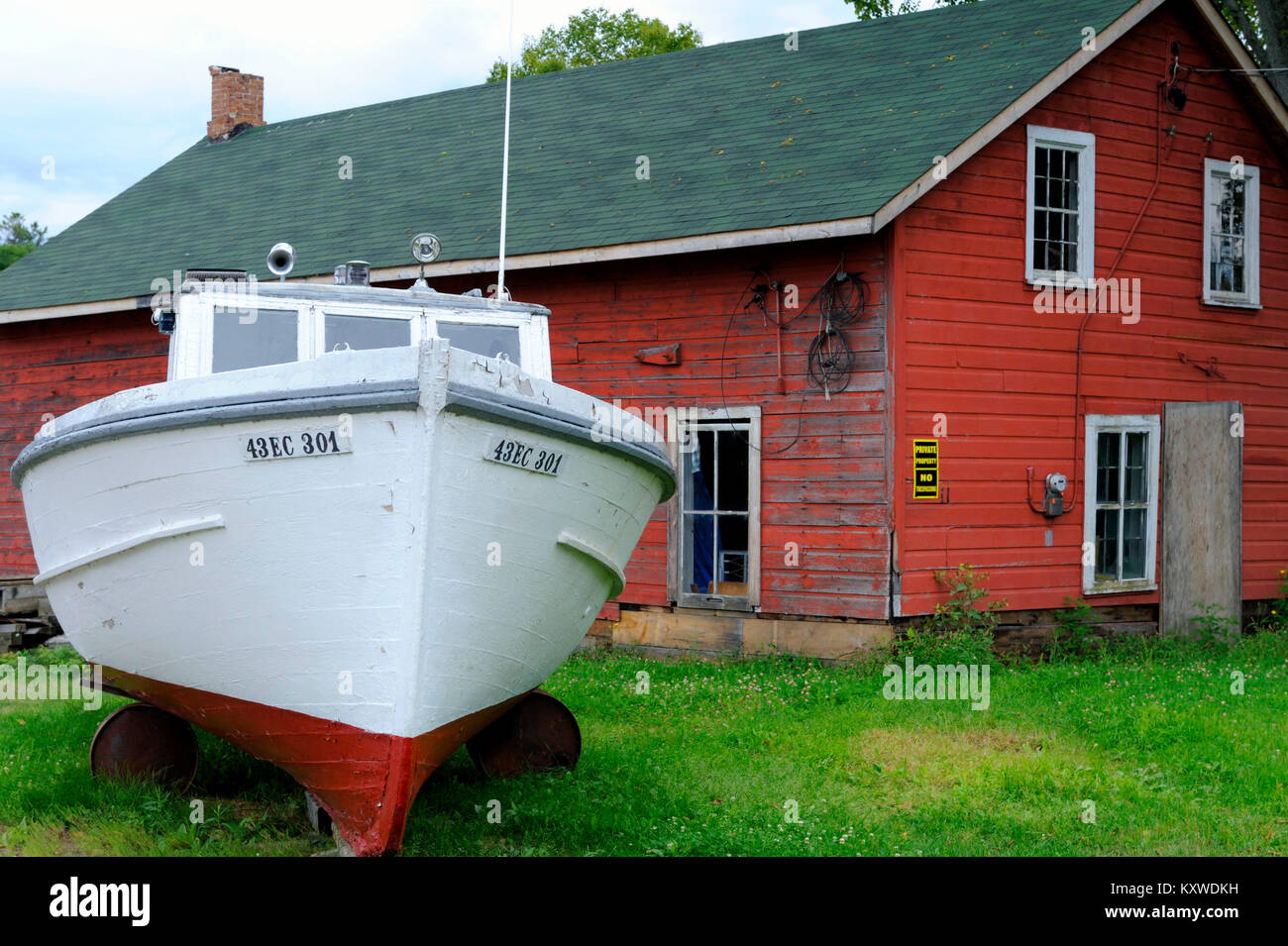 Dieses Boot war im Besitz der Familie Lowe in Killarney für viele Jahre betrieben Stockfoto