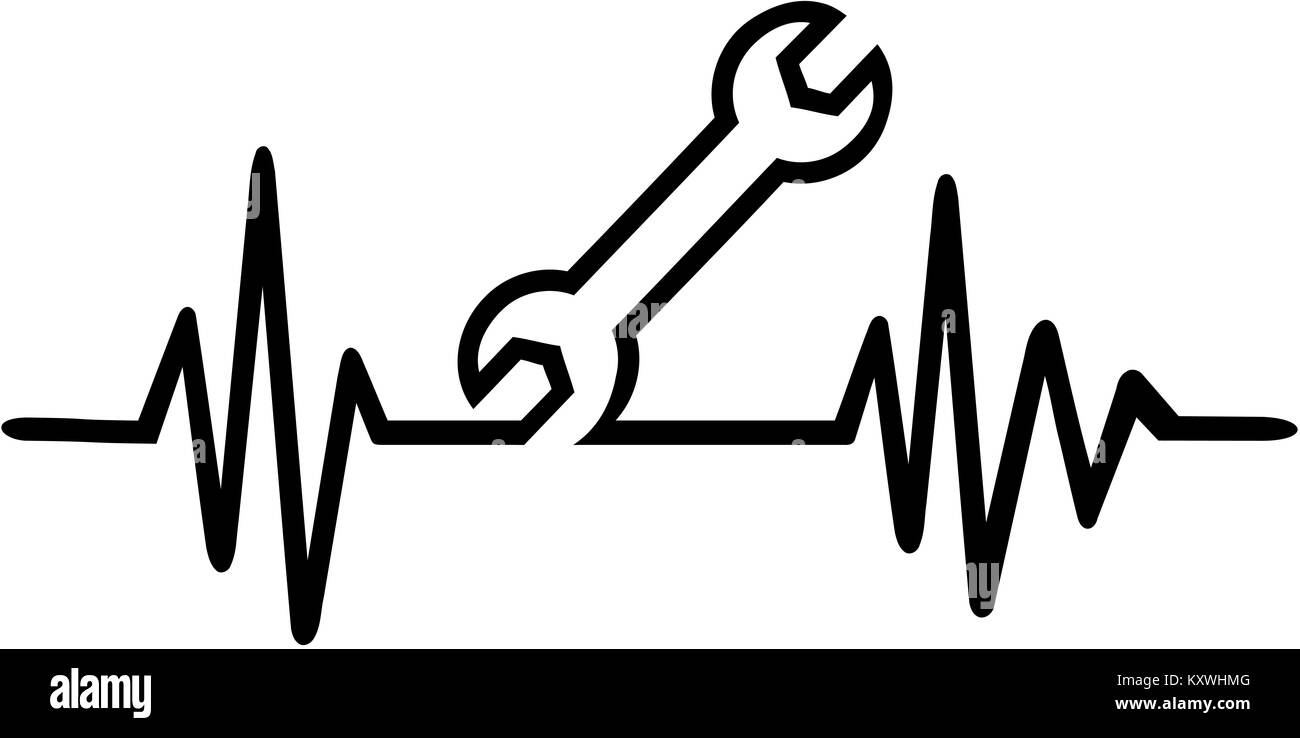 Schraubendreher heartbeat Linie Stockfoto