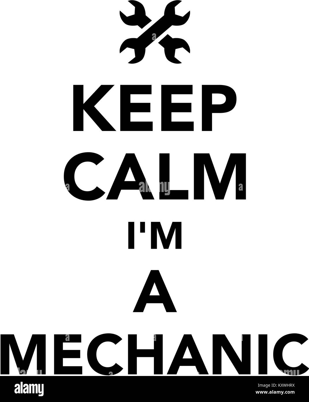 Ruhe Ich bin ein Mechaniker Stockfoto