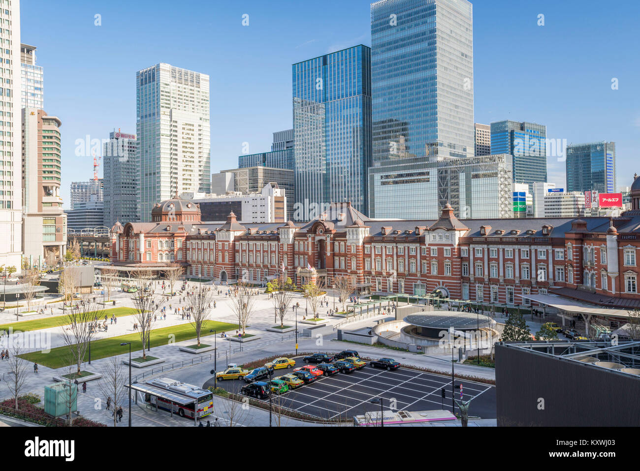 Die Außenseite des Tokyo Station Marunouchi Eingang, Tokio, Tokyo, Japan Stockfoto