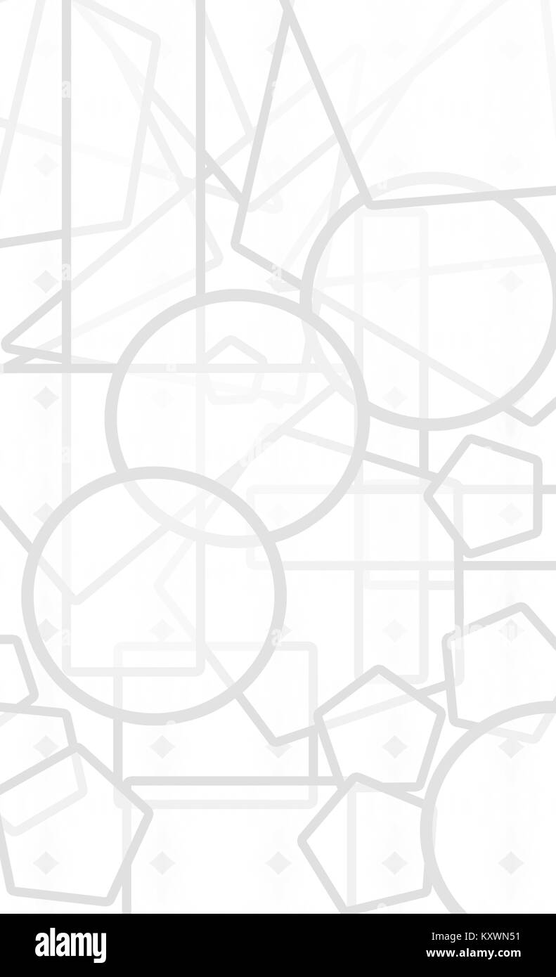 Weißer Hintergrund mit sich wiederholenden geometrischen Elemente Stockfoto