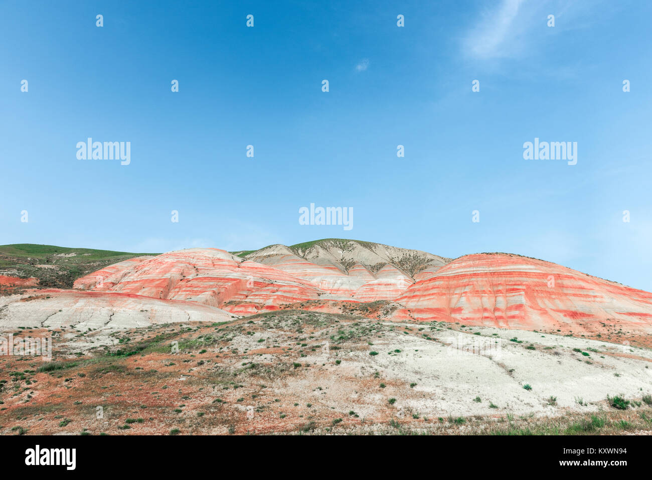 Erstaunlich gestreiften roten Bergen Stockfoto
