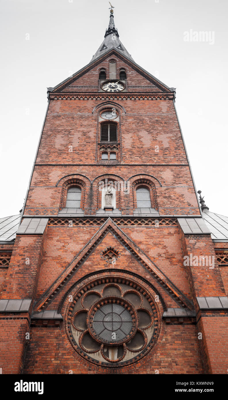 Sankt Marien oder St. Maria Kirche Fassade, Flensburg, Deutschland Stockfoto