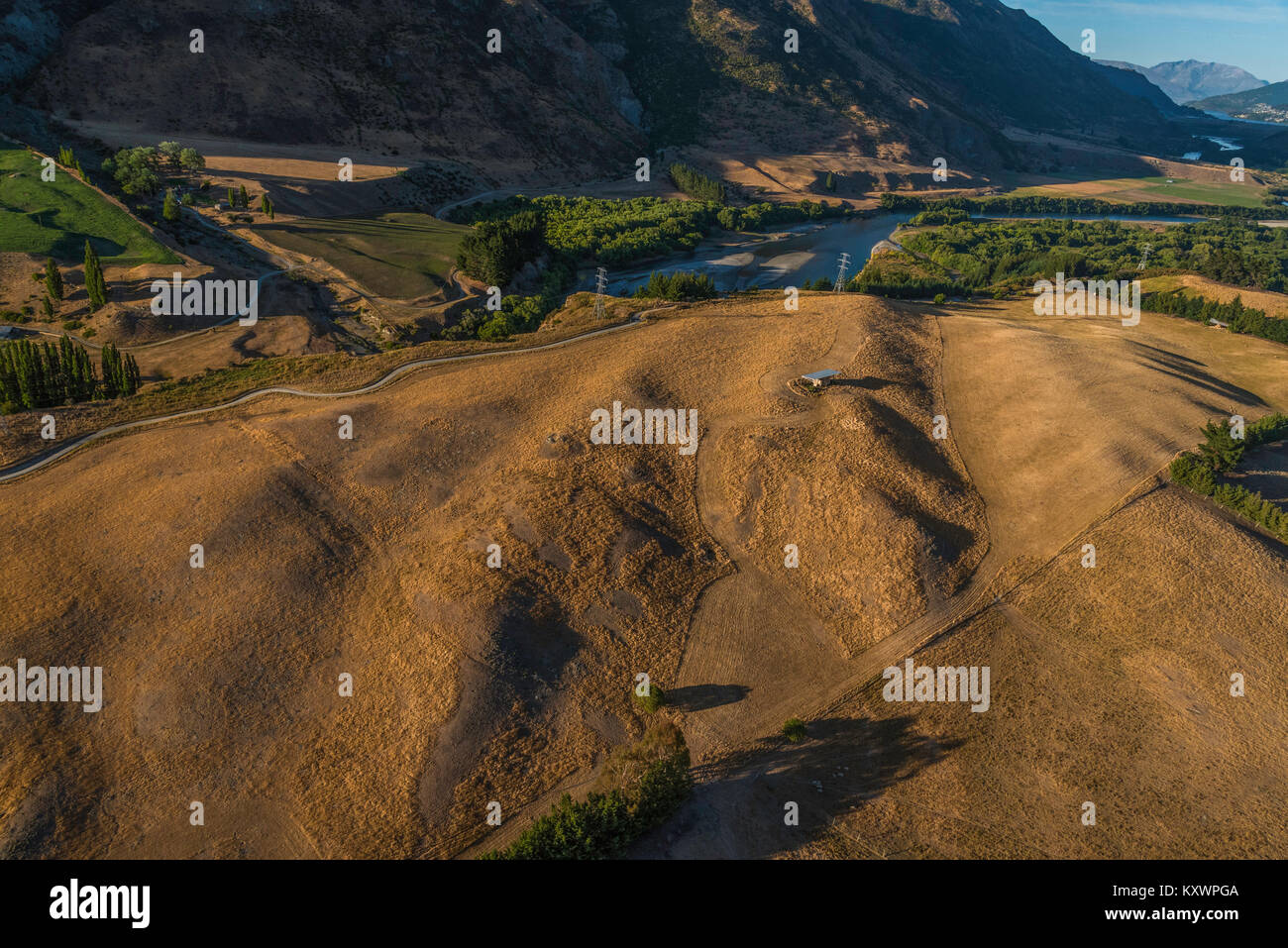 Landschaft in der Kawarau River Valley, Otago, Neuseeland Stockfoto