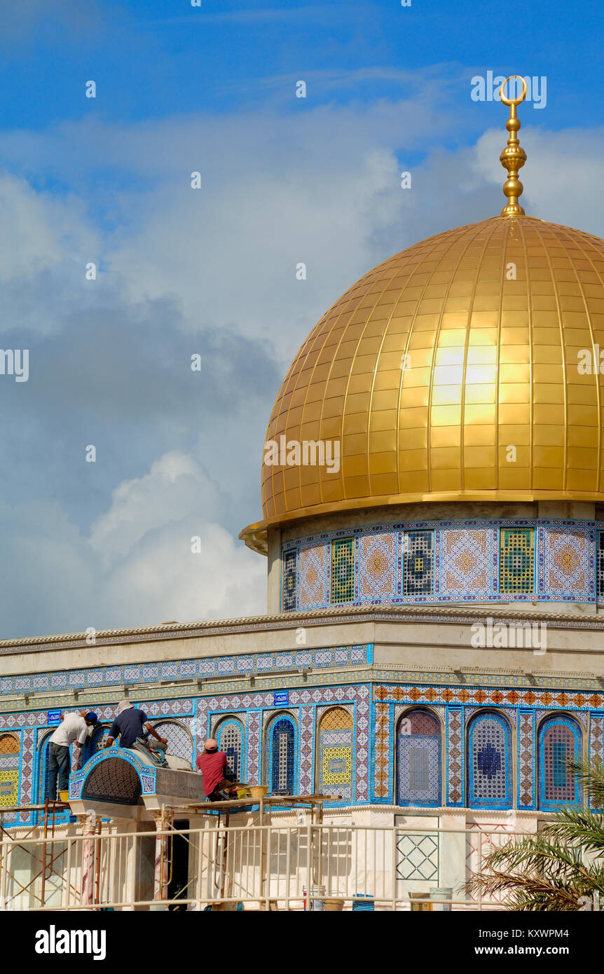 Modell oder Nachbildung der Felsendom islamischen Heiligtum, Jerusalem, an der islamischen Zivilisation Theme Park (ICTP), Kuala Terengganu, Malaysia Stockfoto
