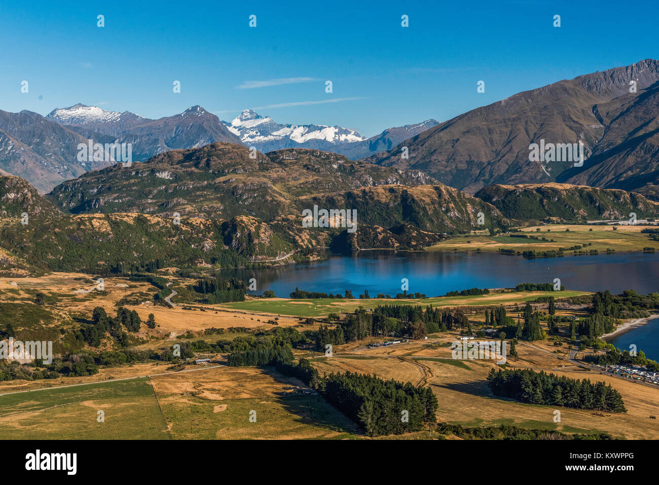 Landschaft westlich von Lake Wanaka, Südinsel, Neuseeland Stockfoto