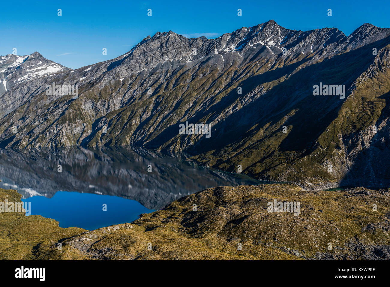 Lochnagar, See von bergsturz während Erdbeben geboren, Neuseeland Stockfoto