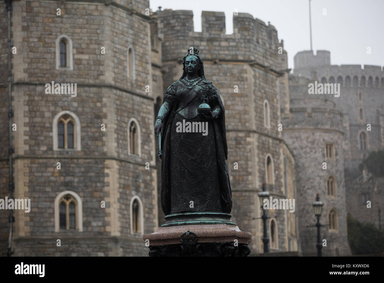 Windsor, die Stadt und die Burg, wo Prinz Harry und Megan Merkle in der St. George's Chapel in Windsor Castle, Berkshire, England, UK heiraten Stockfoto