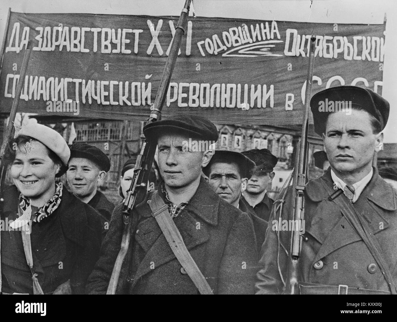 Sowjetische Fabrik Arbeiter Bohrer auf ihre freie Zeit Stockfoto
