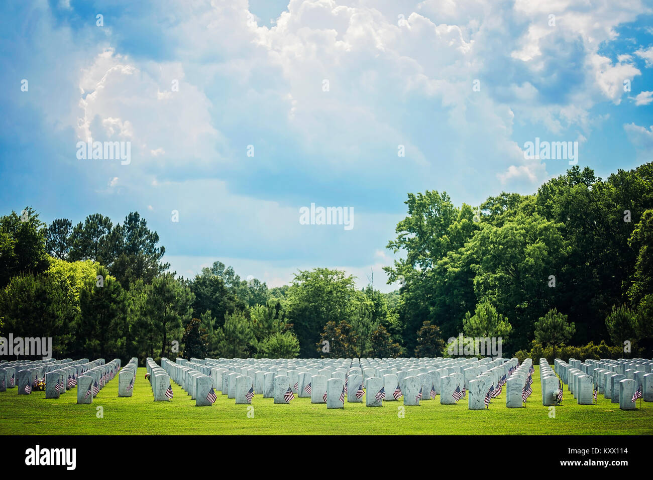 Alabama National Cemetery Stockfoto