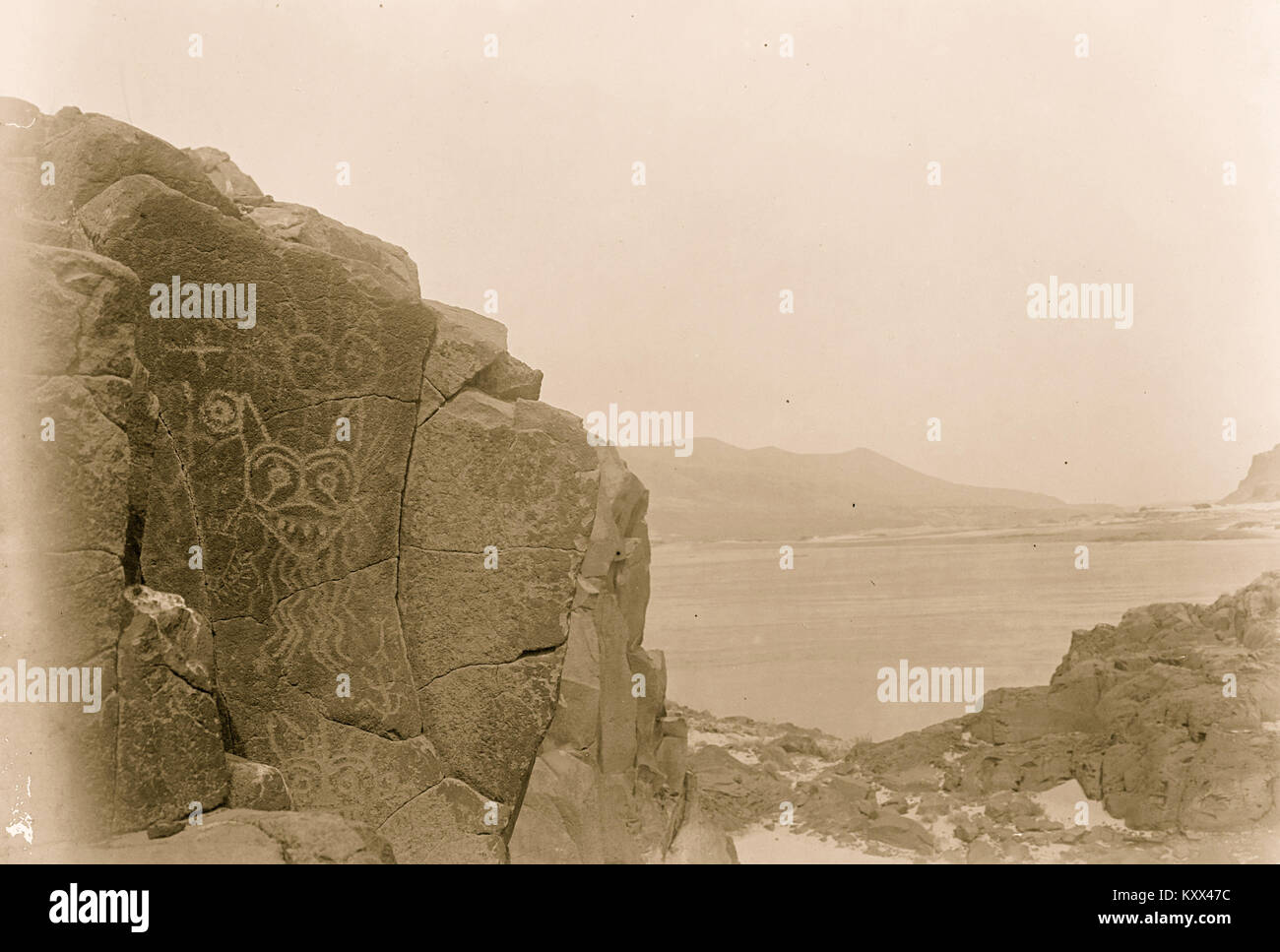 Petroglyphen--Wisham Stockfoto