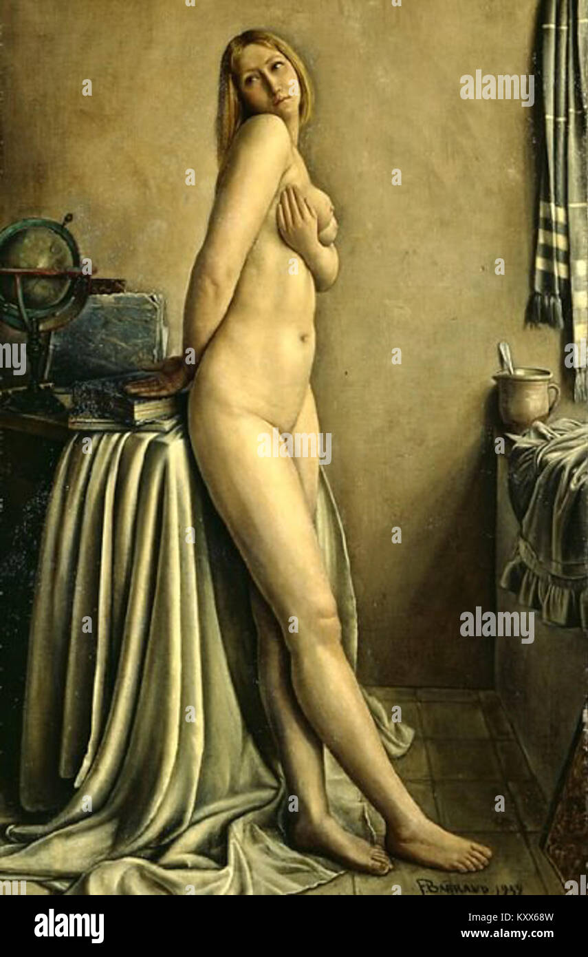 Das Kunstwerk von Francois Barraud mit dem Titel „La Langoureuse“ zeigt die Erforschung der emotionalen Tiefe und des künstlerischen Ausdrucks in der bildenden Kunst. Stockfoto