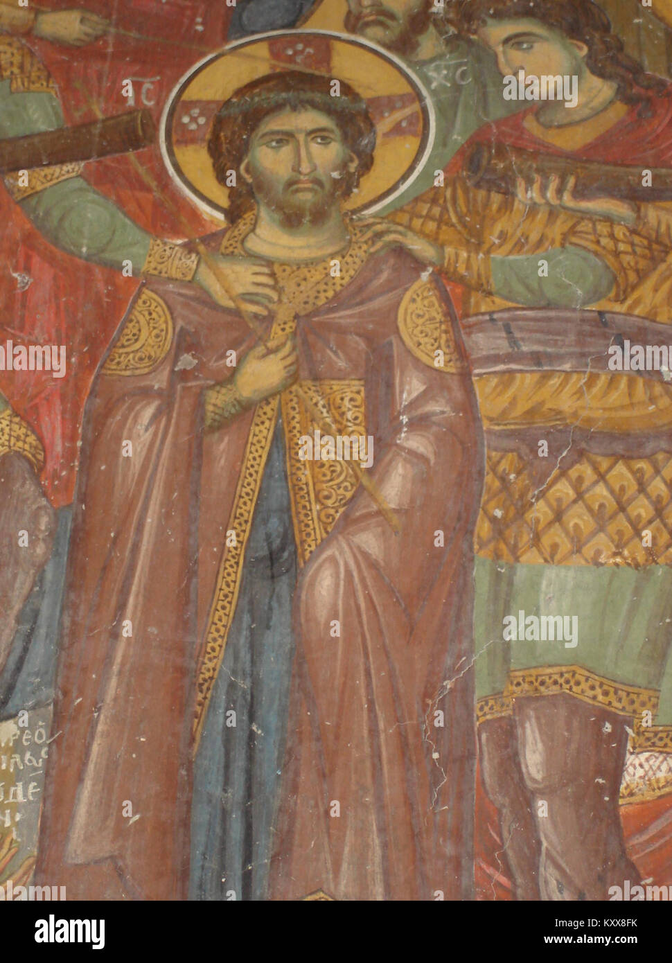 Die Fresken in der Nikolaikirche in Varoš verbinden die Darstellungen von Heiligen, Kriegen, Festen und biblischen Episoden mit dem architektonischen und dekorativen Entwurf einer kleinen einschiffigen Kirche, die im späten 12. Bis 13. Jahrhundert auf dem Balkan erbaut wurde. Petit Futé+1 Stockfoto