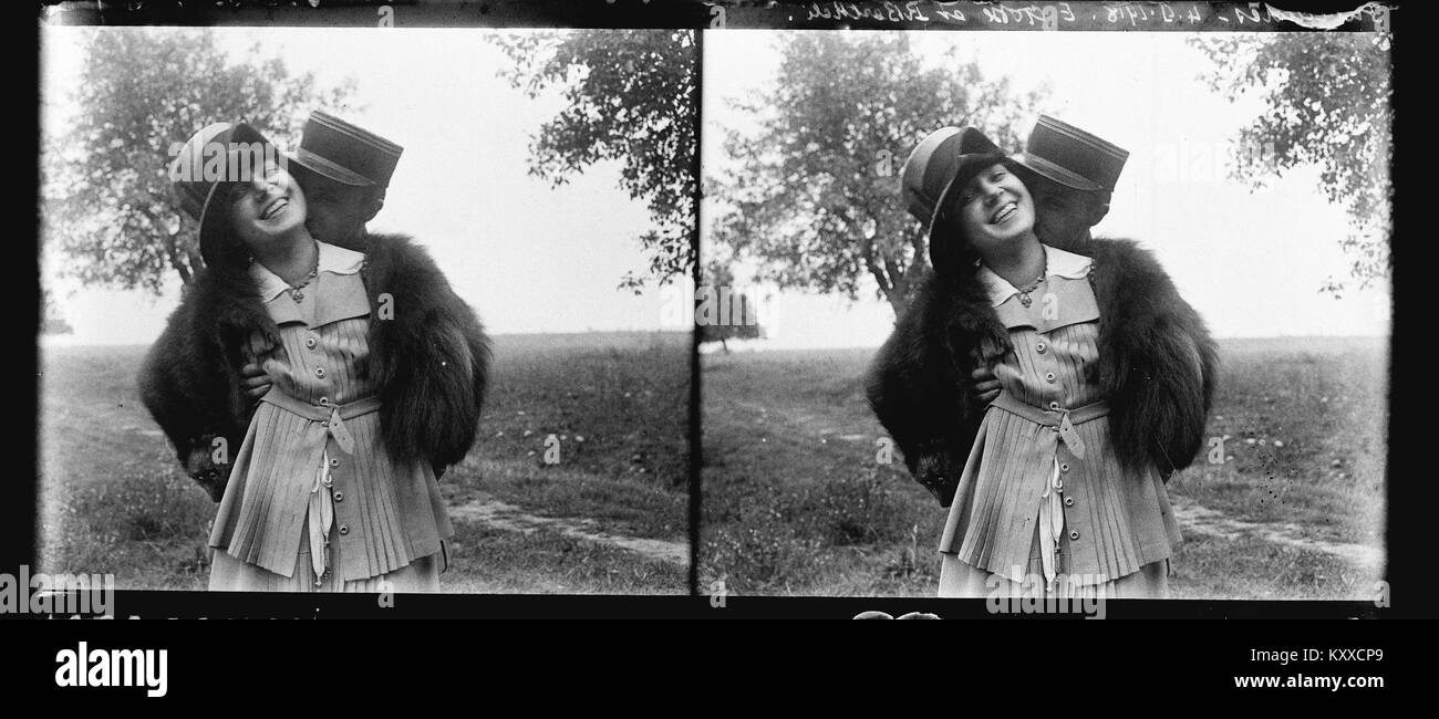 Foto aufgenommen am 4. September 1918 in Fublaines, Frankreich, von E. Gosse und R. Berthelé. Sie dokumentiert die Bedingungen des Ersten Weltkriegs in der Region während der letzten Monate des Konflikts. Stockfoto