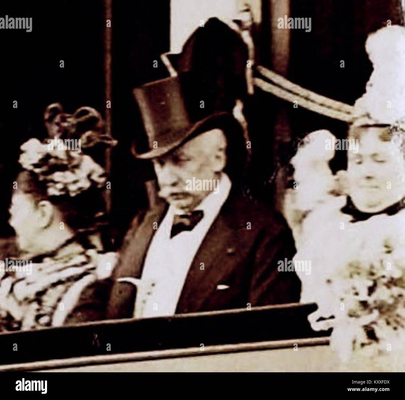 Porträt von Félix Faure, Präsident Frankreichs von 1895 bis 1899, erstellt 1898. Das Bild repräsentiert Frankreichs politisches und soziales Klima während des späten 19. Jahrhunderts und unterstreicht den Einfluss von Faure in der nationalen Politik und Diplomatie. Stockfoto