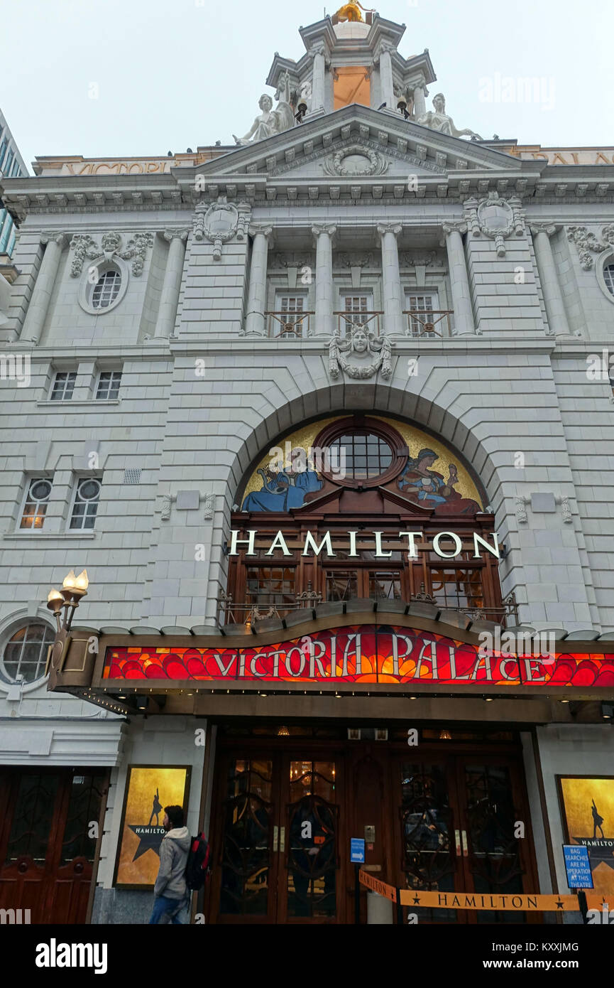 Hit Musical "Hamilton" im Victoria Palace Theatre, London Stockfoto