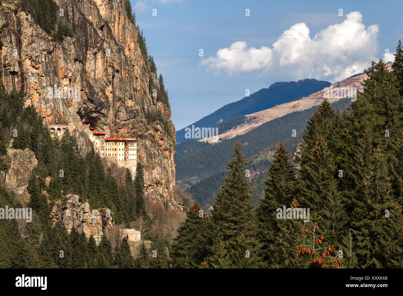 Sumela Kloster in Trabzon, Türkei. Griechisch-orthodoxe Kloster Sumela wurde im 4. Jahrhundert gegründet. Stockfoto