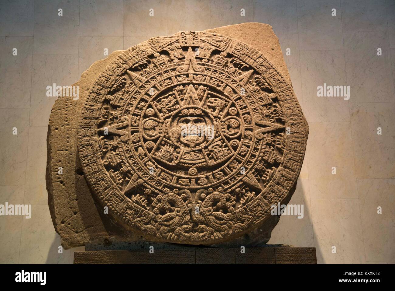 Stein der Sonne, das Nationalmuseum für Anthropologie, Mexiko City, Mexiko Stockfoto