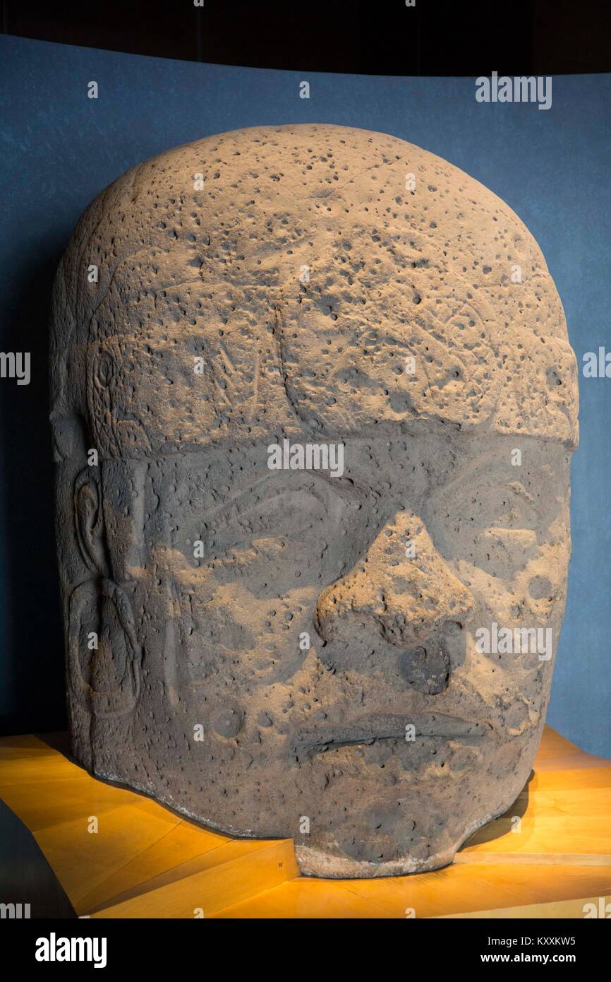 Olmec Head, National Museum der Anthropologie, Mexiko City, Mexiko Stockfoto