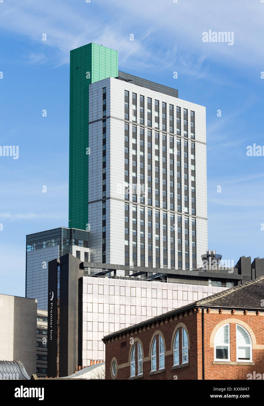 Hohes Gebäude in Leeds City Centre. Yorkshire. Großbritannien Stockfoto