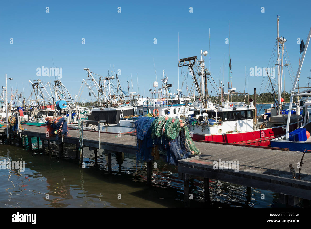 Lakes Entrance ist ein beliebter Badeort und Fischerhafen an der Gippsland Lakes in Victoria, Australien. Stockfoto