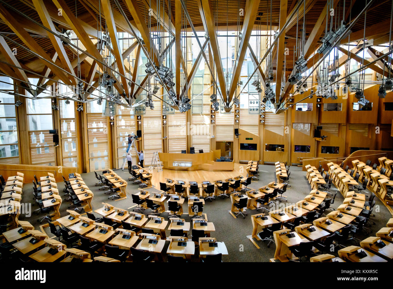 Schottische Parlament Gebäude Interieur. Stockfoto