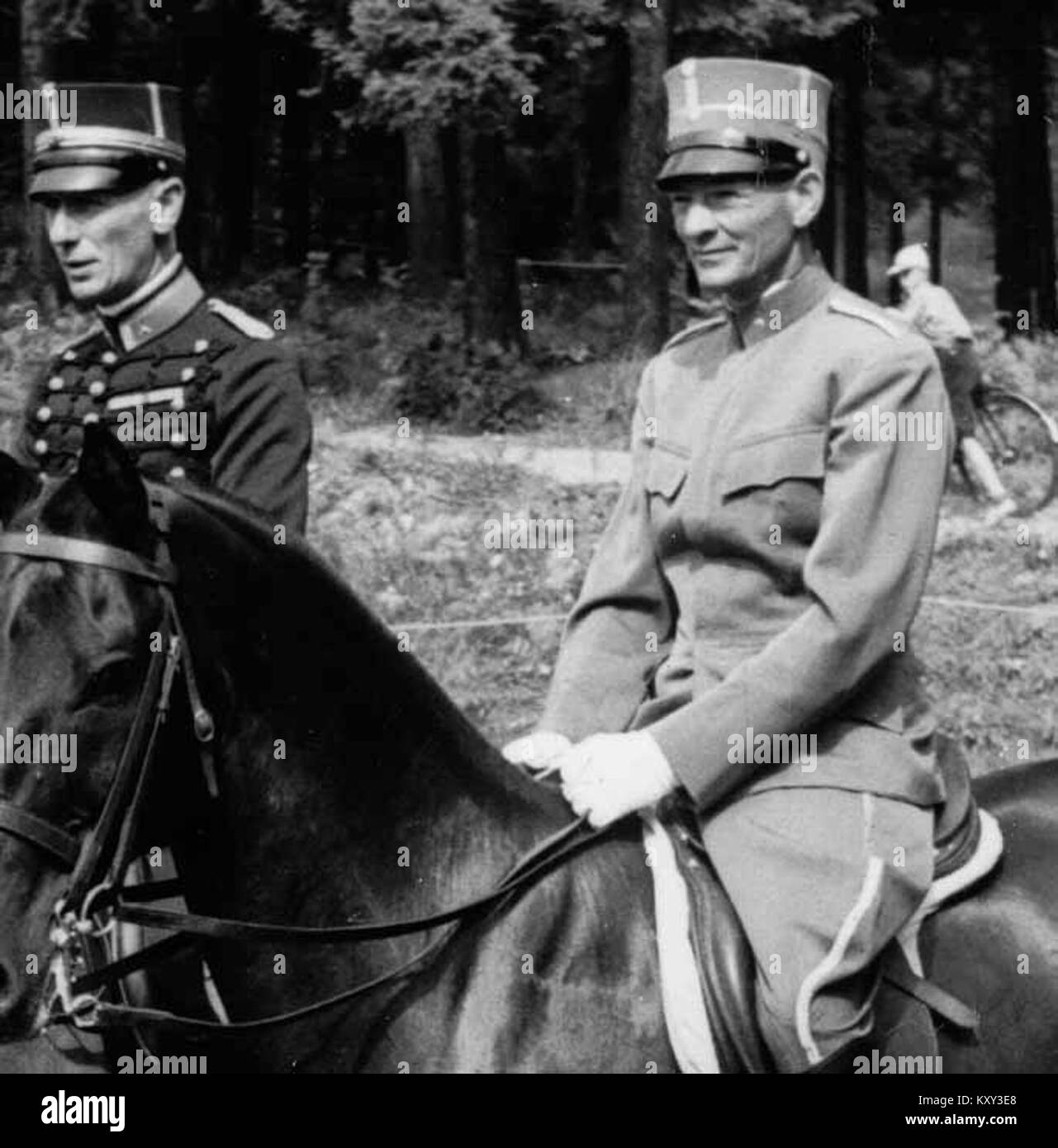 Ein Foto von Gehnäll Persson aus dem Jahr 1952. Persson trat in der olympischen Dressur an und vertrat Schweden in der Mitte des 20. Jahrhunderts bei internationalen Reitveranstaltungen. Stockfoto