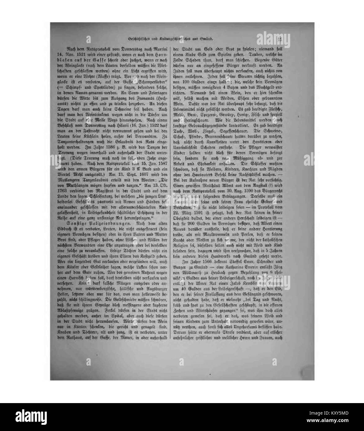 „Geschichtliches aus Gmünd 1“ ist eine historische Publikation aus dem Jahr 1902, die Teil der Reihe „Württembergische Jahrbücher für Statistik und Landeskunde“ ist. Sie gibt Einblicke in die Geschichte und Entwicklung von Gmünd, einer Stadt im Waldviertel in Österreich. Stockfoto