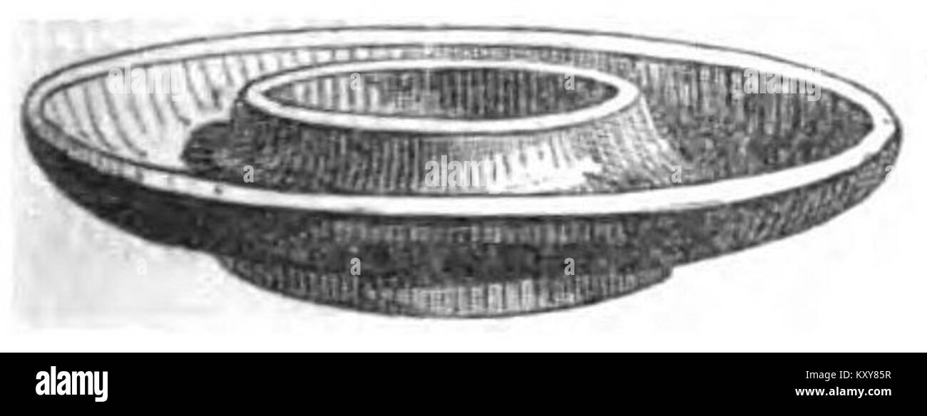 Ein Dokument aus dem Jahr 1868, das eine Glaskuchenplatte von Moheda Socken beschreibt, die von Hyltén-Cavallius geschaffen wurde und das Wörend- und Wirdarne-Design zeigt, das schwedische Glashandwerk des 19. Jahrhunderts repräsentiert. Stockfoto