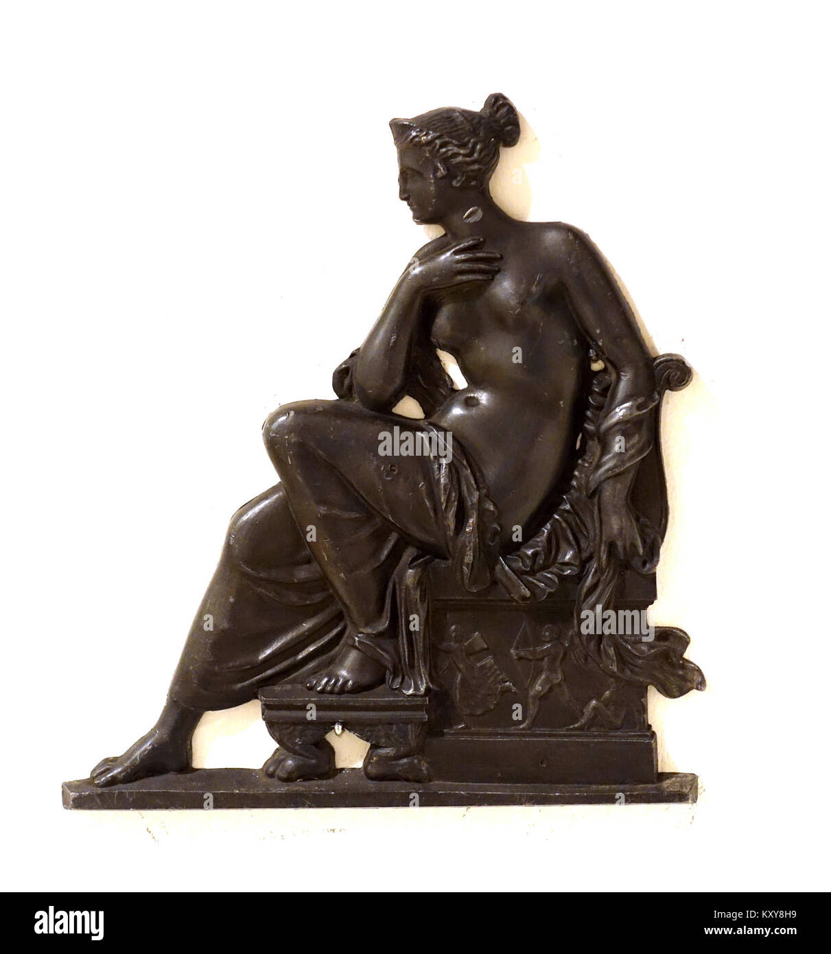 Diese Skulptur mit dem Titel „Göttin der Liebe“, die Blei Mitte der 1800er Jahre in Rübeland schuf, ist im Braunschweigischen Landesmuseum ausgestellt und stellt europäische Kunst und Skulptur des 19. Jahrhunderts dar. Stockfoto