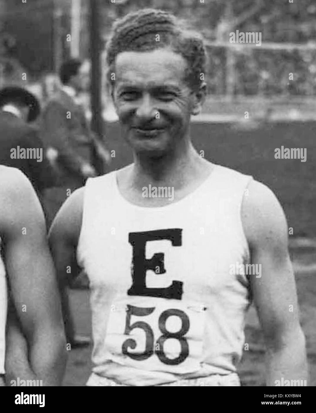 Gunnar Lindström, ein schwedischer Olympiasieger, nahm Mitte des 20. Jahrhunderts an internationalen Sportveranstaltungen Teil und repräsentierte Schweden in der Leichtathletik mit bemerkenswerten Leistungen. Stockfoto