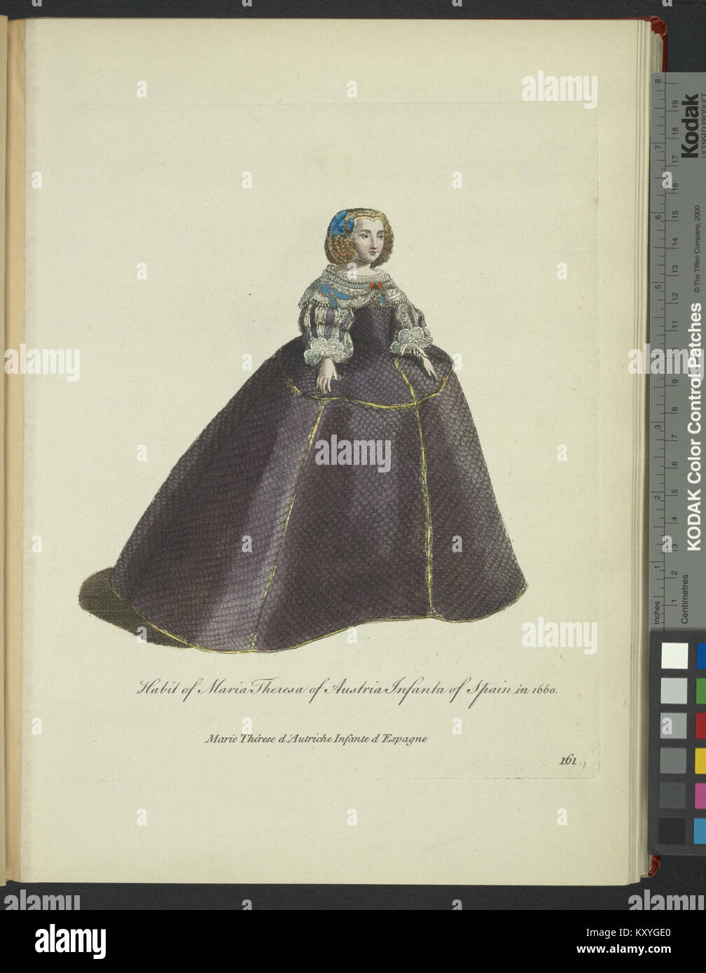 Gewohnheit der Maria Theresia von Österreich Infantin von Spanien im Jahr 1660. Marie Thérese d'Autriche Infante d'Espagne (Nypl b 14140320-1638418) Stockfoto