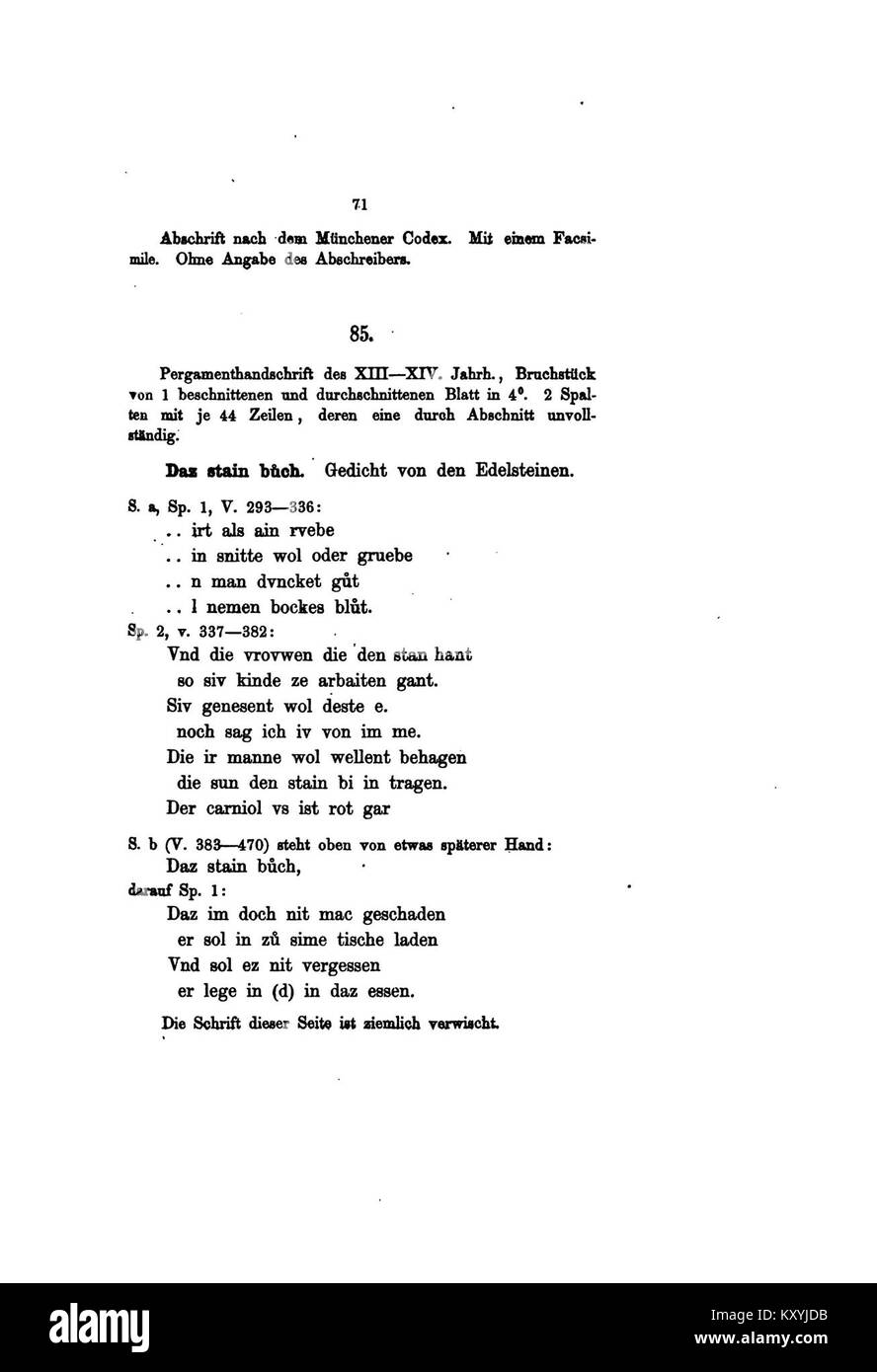 Ein historisches Manuskript aus der Fürstenberger Hofbibliothek, das früheuropäische Literatur enthält und das kulturelle Erbe der Familie Fürstenberg hervorhebt. Stockfoto