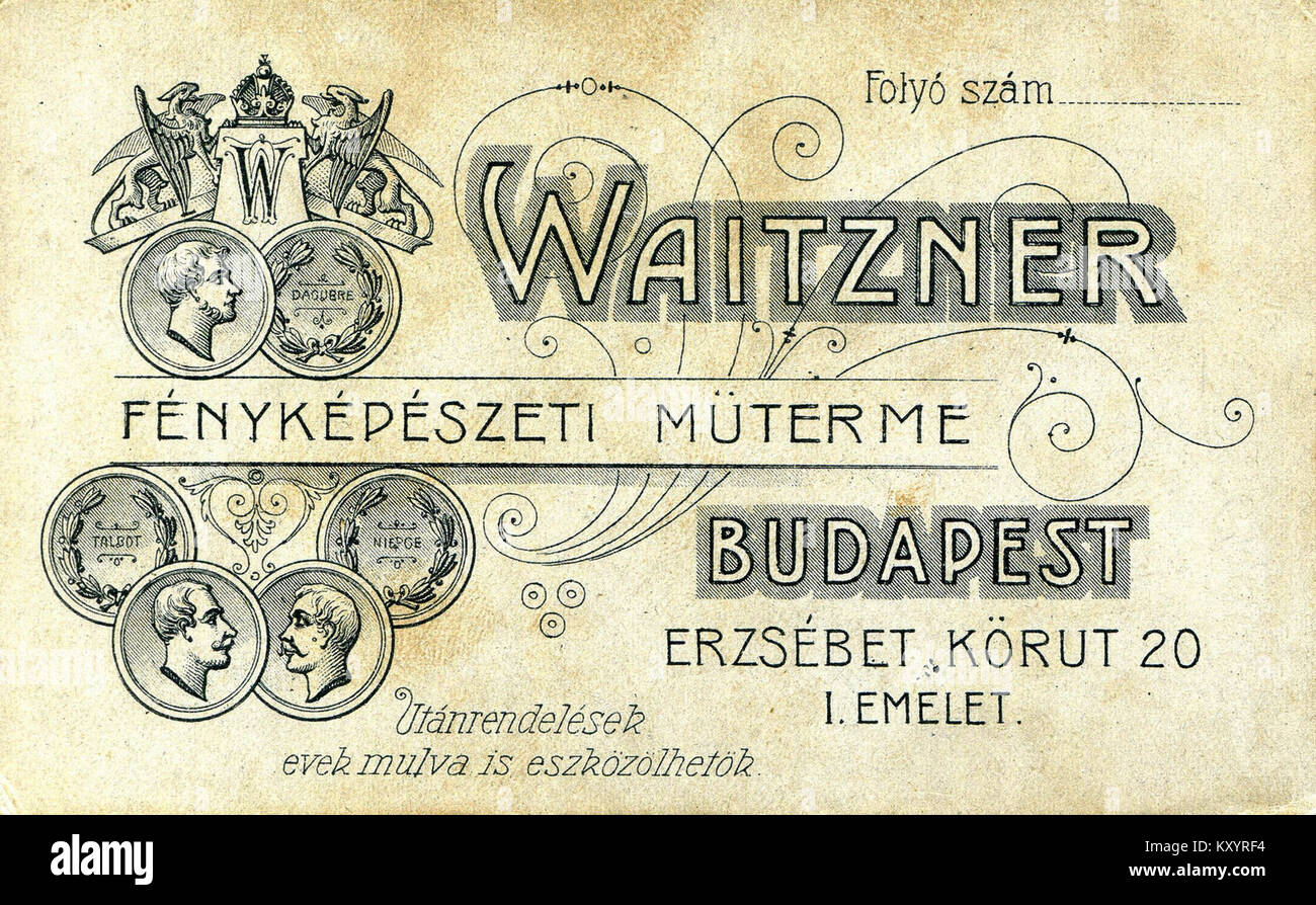 Erzsébet körút 20., Waitzner fényképészeti műterme. 90415 Fortepan Stockfoto