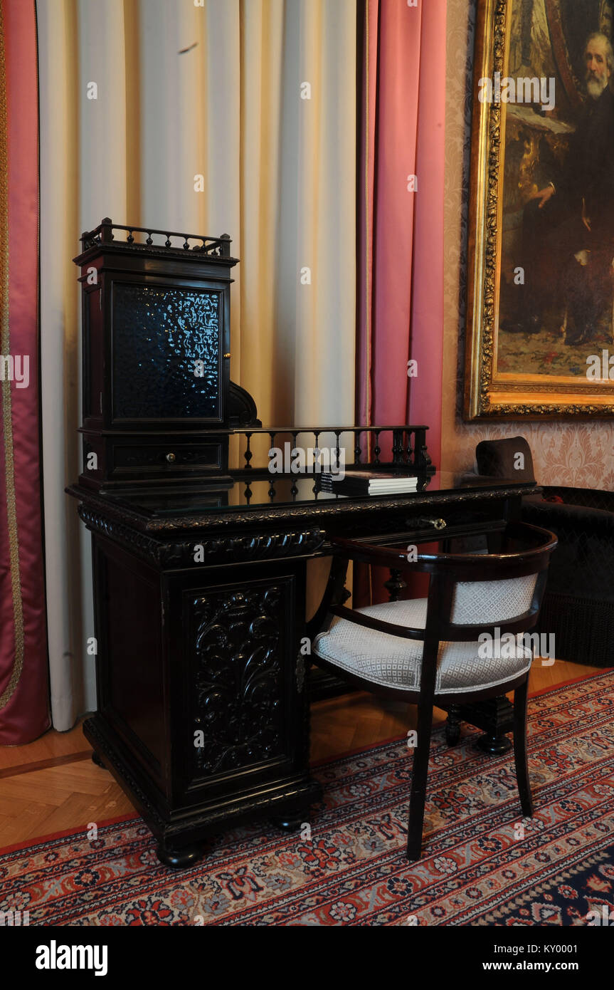 Schlafzimmer Suite, Grand Hotel Et Mailand, Verdi, 2013, Mailand, Italien. Stockfoto