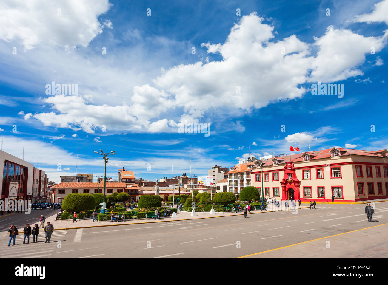 Plaza de Armas in Puno, Peru Stockfoto