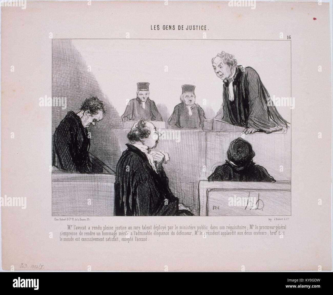 Honoré Daumier - Les Gens de Justice-M. L'Avocat a rendu pleine Gerechtigkeit... - Google Kunst Projekt Stockfoto