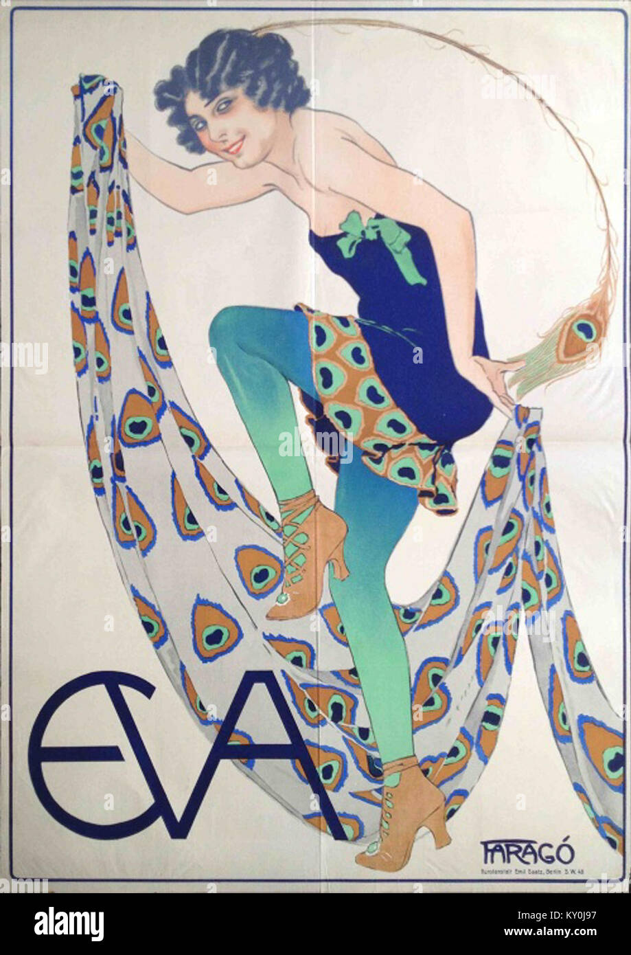 „Faragó Eva“ (1916) ist ein Gemälde von Géza Faragó, das ein Frauenporträt zeigt, das sich wahrscheinlich auf die künstlerischen Elemente menschlichen Ausdrucks und Stils dieser Zeit konzentriert. Stockfoto