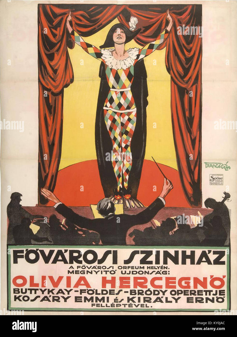 „Faragó Olívia hercegnő“ (1922) ist ein Porträtbild von Géza Faragó, das eine Adlige zeigt und den Stil und das Interesse des Künstlers an menschlichen Figuren und aristokratischen Motiven widerspiegelt. Stockfoto