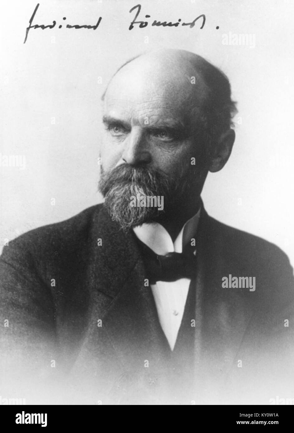 Ferdinand Tönnies, deutscher Soziologe (1855–1936), bekannt für seine Theorien über soziale Strukturen, einschließlich Gemeinschaft und Gesellschaft, die traditionelle und moderne Gesellschaften unterscheiden. Stockfoto