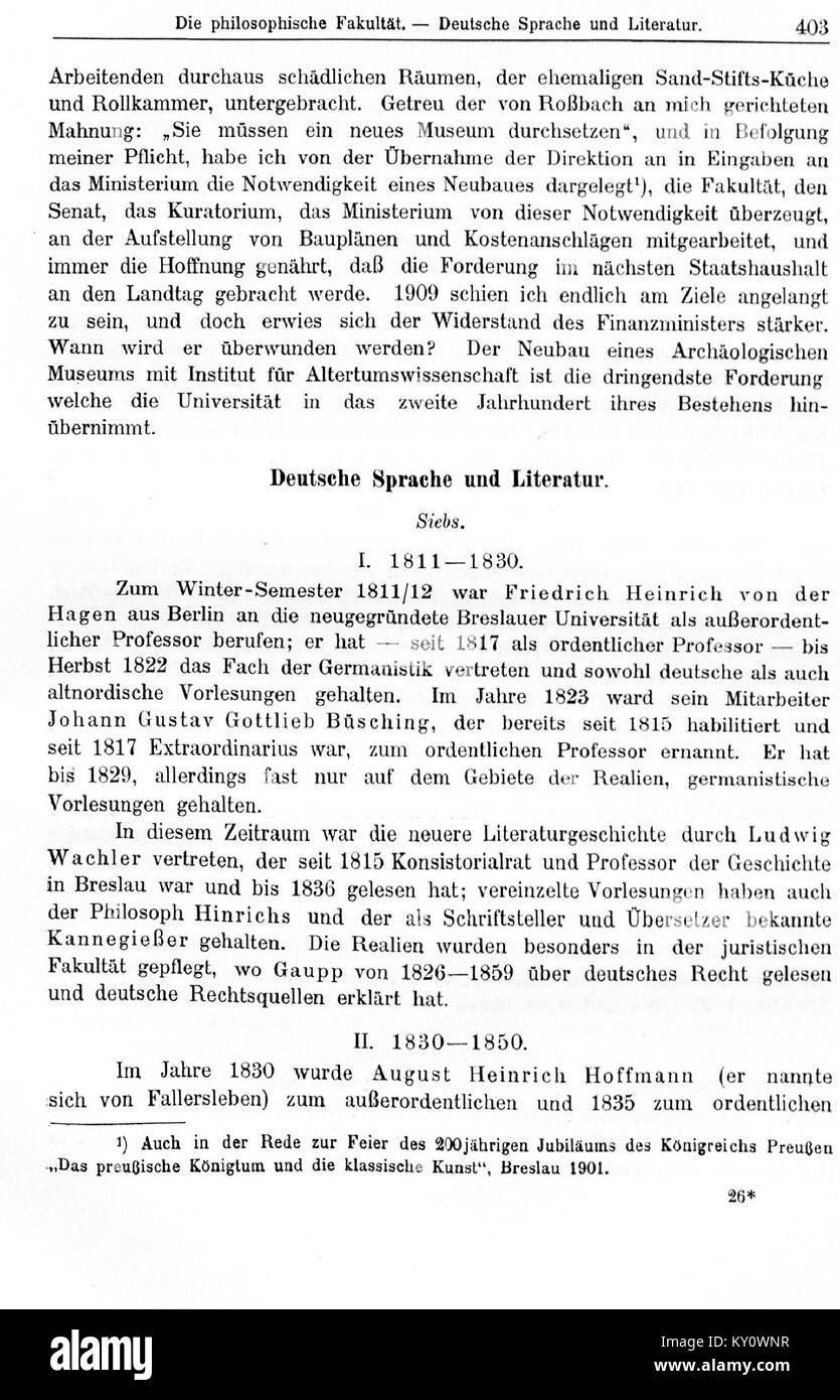 Die Festschrift ehrt die Universität Breslau mit Aufsätzen und Forschungen zu wissenschaftlichen, wissenschaftlichen und kulturellen Leistungen, die wissenschaftliche Beiträge und den historischen Kontext widerspiegeln. Stockfoto