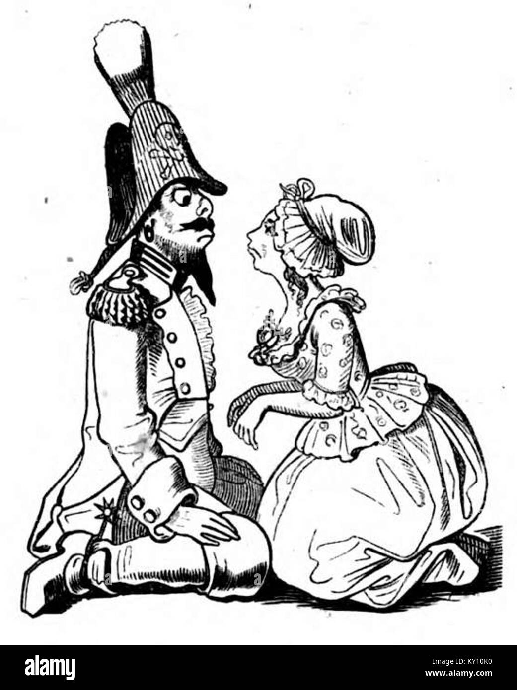 Ein Bild aus der deutschen Satirezeitschrift Fliegende Blätter aus dem 19. Jahrhundert mit politischen und sozialen Kommentaren, oft mit Karikaturen und Cartoons. Stockfoto