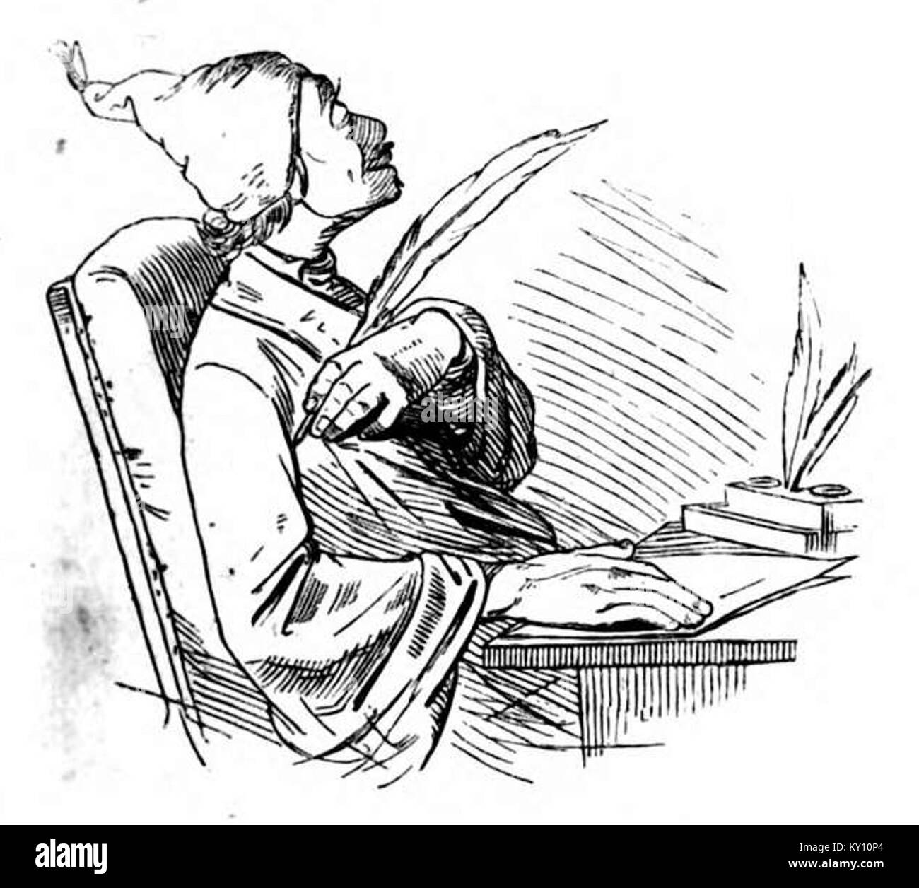 Diese Ausgabe der Fliegenden Blätter, einer deutschen Illustrationszeitschrift aus dem 19. Jahrhundert, zeigt satirische oder humorvolle Inhalte, die das kulturelle und politische Klima widerspiegeln. Stockfoto